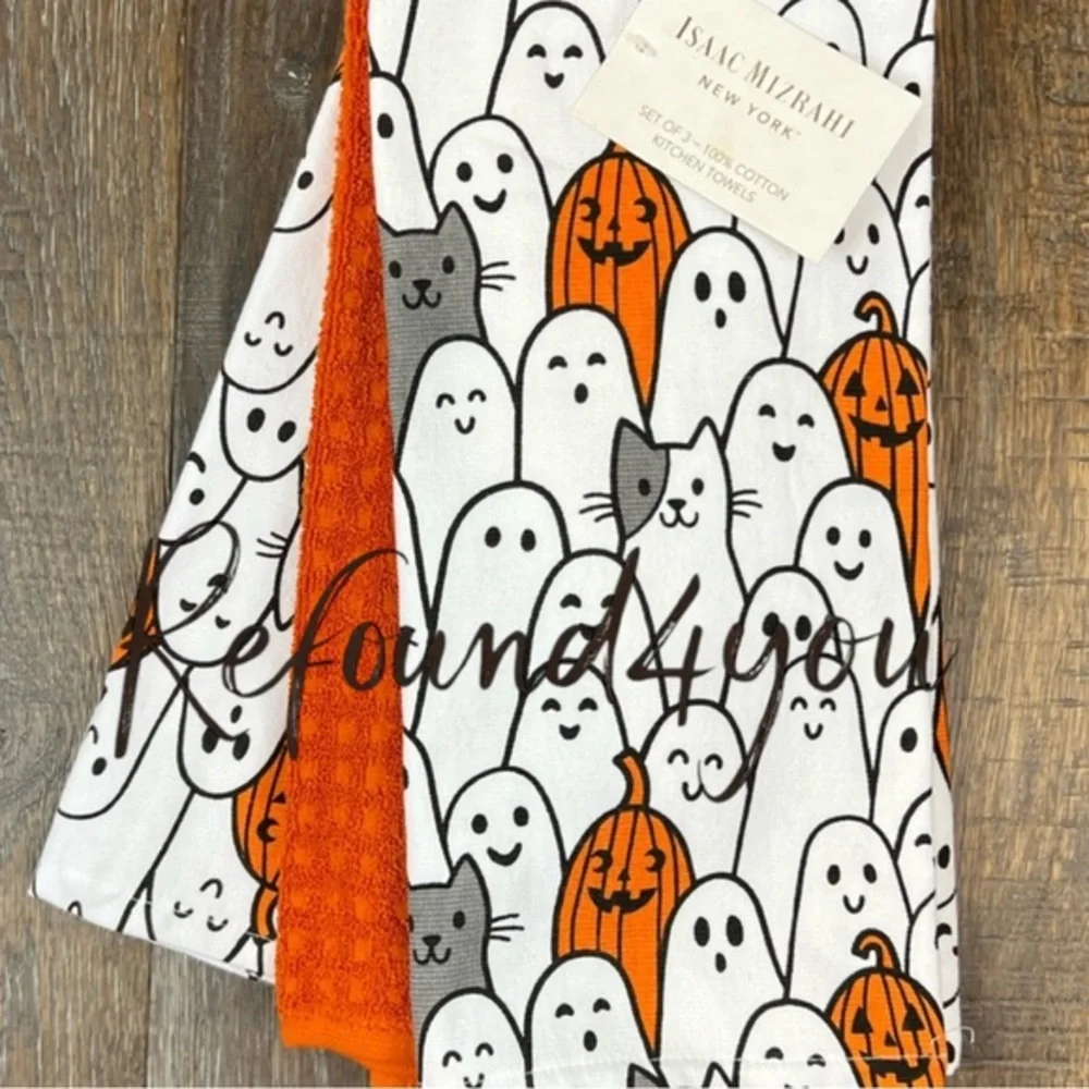 Isaac Mizrahi  - ‘ Halloween Cats’ Dish Towels (3). NWT. Firm!